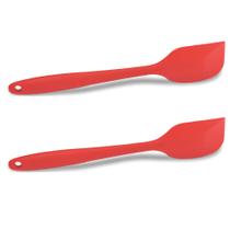 Kit 2 Espátulas De Silicone Para Cozinha Reforçada Vermelha