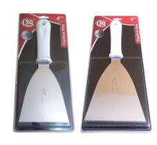 Kit 2 Espátulas Em Inox Lanche Retas Para Chapeiro E Cozinha