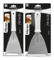 Kit 2 Espátulas Inox Lanche Reta Chapeiro E Cozinha