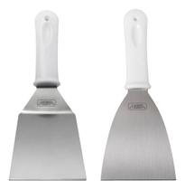Kit 2 Espatulas Inox Reta E Curva P/ Lanches Chapa Cozinha Kit 2 Espatulas Inox Reta E Curva P/ Lanches Chapa Cozinha