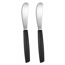 Kit 2 Espátulas Multiuso 14cm Patês e Manteiga Cabo Preto Kit 2 Espátulas Multiuso 14cm Patês e Manteiga Cabo Preto