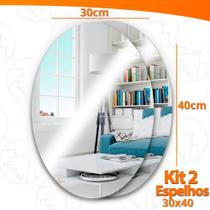 Kit 2 Espelho Adesivo Acrilico Oval 30x40cm Boa Nitidez Decorativo Sala Banheiro Kit 2 Espelho Adesivo Acrilico Oval 30x40cm Boa Nitidez Decorativo Sala Banheiro