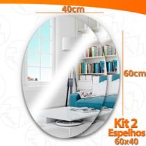 Kit 2 Espelho Adesivo Acrilico Oval 40x60cm Boa Nitidez Decorativo Sala Banheiro Kit 2 Espelho Adesivo Acrilico Oval 40x60cm Boa Nitidez Decorativo Sala Banheiro