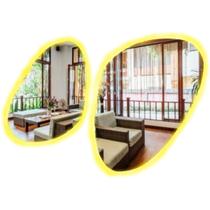 Kit 2 Espelho Chão Led 80cm 95cm Orgânico Lapidado Decoração