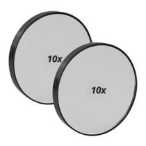 Kit 2 Espelho Maquiagem Aumento Zoom 10x Grande Com Ventosa Sobrancelhas