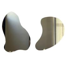 Kit 2 Espelho Orgânico Decorativo Banheiro 70x50 Lapidado Kit 2 Espelho Orgânico Decorativo Banheiro 70x50 Lapidado