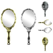 Kit 2 Espelhos de Mão Oval Princesas 17cm Para Maquiagem