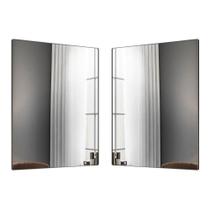 Kit 2 Espelhos Decorativos Liss Retangular 90X60CM Moldura Aço Preto Abmaza
