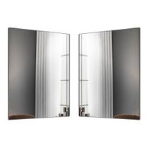 Kit 2 Espelhos Decorativos Retangular Liss 90x60cm Moldura em Aço Preto - Abmaza Kit 2 Espelhos Decorativos Retangular Liss 90x60cm Moldura em Aço Preto - Abmaza