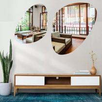 Kit 2 Espelhos Orgânico Decorativo Sala Banheiro 80cm e 95cm