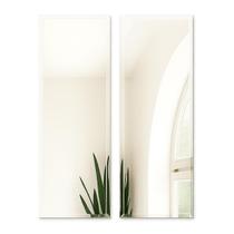 Kit 2 Espelhos Para Quarto Guarda Roupa 60x20cm Porta Roupeiro de Corpo Inteiro Fita Dupla Face