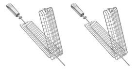 Kit 2 Espeto Grelha Giratória Gira Grill