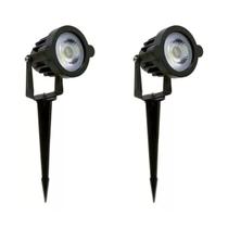 Kit 2 Espeto Para Jardim Luminária Led 5w Luz Âmbar Bivolt Galaxy