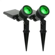 Kit 2 Espeto Refletor Led Solar Externo Jardim Pro10LM Verde - Ecoforce