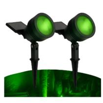 Kit 2 Espetos 30w Solar Led Iluminação De Jardim Luz Verde