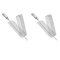 Kit 2 Espetos Grelha Giratório para Churrasqueira Pratic