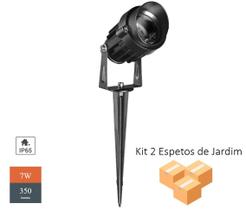 Kit 2 Espetos Led para Jardim 3000K 7W Bivolt