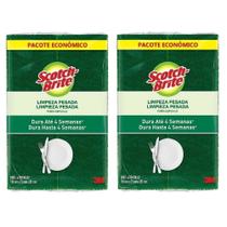 Kit 2 Esponja Bucha Limpeza Pesada Scotch-Brite 8UN Antibac