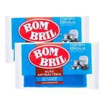 Kit 2 Esponja de Limpeza Azul Antiaderente Bombril 1 unidade