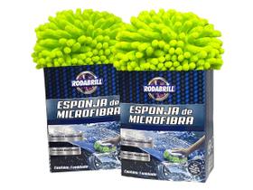 Kit 2 Esponja Microfibra Para Lavagem Automotiva RODABRILL 545