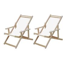 Kit 2 Espreguiçadeira Preguiçosa Dobrável Madeira Maciça Com Braço Natural Com Tecido Cor Branco Kit 2 Espreguiçadeira Preguiçosa Dobrável Madeira Maciça Com Braço Natural Com Tecido Cor Branco