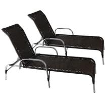 Kit 2 Espreguiçadeiras Esteira Havaí Em Alumínio