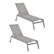 Kit 2 Espreguiçadeiras Itaguá Grafite Alumínio