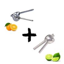 Kit 2 Espremedor Laranja e Limão Manual Aluminio Fundido