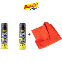 Kit 2 Espuma Multiuso Limpa Estofado e 1 Pano Microfibras de Uso Geral Sortido