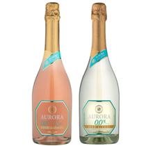Kit 2 Espumante Aurora 0,00% Zero Álcool Branco e Rosé 750ml