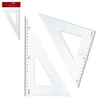 Kit 2 Esquadro em Acrílico 45º 21cm e 60º 30cm escolar