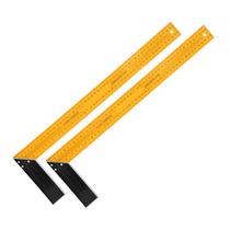 Kit 2 Esquadro Metálico 50cm 20pol Para Marcenaria E Serralheria Milímetros Polegadas e Centímetros