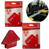Kit 2 Esquadros Magnéticos Solda 12kg Ângulos 45 90 135 Graus