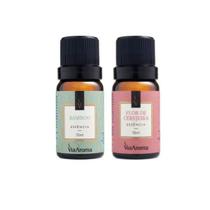 Kit 2 Essencias Via Aroma Para Aromatizador De Ambientes Bamboo e Flor de Cerejeira 10 Ml Kit 2 Essencias Via Aroma Para Aromatizador De Ambientes Bamboo e Flor de Cerejeira 10 Ml