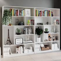 Kit 2 Estante para Livros 180CMX240CM 4 Prateleiras Seattle Yescasa Branco Kit 2 Estante para Livros 180CMX240CM 4 Prateleiras Seattle Yescasa Branco