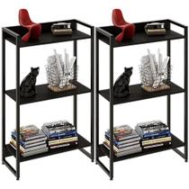 Kit 2 Estantes Escritório 3 Prateleiras 104x60cm Onix Kit 2 Estantes Escritório 3 Prateleiras 104x60cm Onix