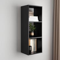 Kit 2 Estantes Estilo Biblioteca com 3 Prateleiras Compactas e Elegantes