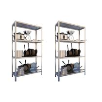 Kit 2 Estantes Inox 4 Planos Para Cozinha Industrial Kit 2 Estantes Inox 4 Planos Para Cozinha Industrial