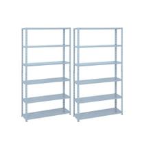 Kit - 2 Estantes Leve De Metal Reforçada 40 Cm 6 Níveis 25kg Por Bandeja - Sa Gôndolas