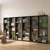 Kit 2 Estantes Livreiro Multiuso 7 Prateleiras 11 Nichos London Preto Yescasa Kit 2 Estantes Livreiro Multiuso 7 Prateleiras 11 Nichos London Preto Yescasa