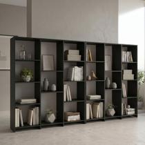 Kit 2 Estantes Livreiro Multiuso 7 Prateleiras 11 Nichos London Preto Yescasa Kit 2 Estantes Livreiro Multiuso 7 Prateleiras 11 Nichos London Preto Yescasa