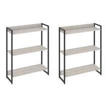 Kit 2 Estantes Multiuso Escritório Industrial 3 Prateleiras Areta 104x80cm C01 Snow - Lyam Decor Kit 2 Estantes Multiuso Escritório Industrial 3 Prateleiras Areta 104x80cm C01 Snow - Lyam Decor