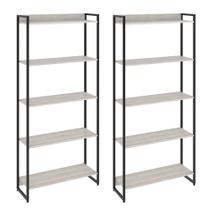Kit 2 Estantes Multiuso Escritório Industrial 5 Prateleiras Areta 186x80cm C01 Snow - Lyam Decor Kit 2 Estantes Multiuso Escritório Industrial 5 Prateleiras Areta 186x80cm C01 Snow - Lyam Decor