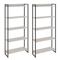 Kit 2 Estantes Multiuso Escritório Industrial 5 Prateleiras Areta 186x80cm C01 Snow - Lyam Decor Kit 2 Estantes Multiuso Escritório Industrial 5 Prateleiras Areta 186x80cm C01 Snow - Lyam Decor