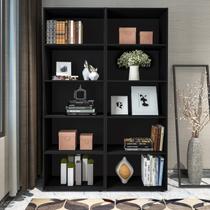 Kit 2 Estantes para Livros 5 Prateleiras 180CMX120CM Multy Preto