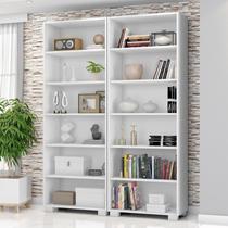 Kit 2 Estantes para Livros 5 Prateleiras 188CMX121M Office Branco/Tx