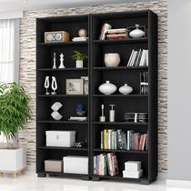 Kit 2 Estantes para Livros 5 Prateleiras 188cmx121m Office Kit 2 Estantes para Livros 5 Prateleiras 188cmx121m Office