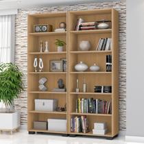 Kit 2 Estantes para Livros 5 Prateleiras 188CMX121M Office Marrom/Freijó Kit 2 Estantes para Livros 5 Prateleiras 188CMX121M Office Marrom/Freijó