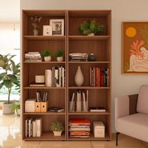 Kit 2 Estantes para Livros com 5 Prateleiras 120cmx60cm Kit 2 Estantes para Livros com 5 Prateleiras 120cmx60cm