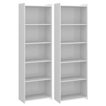 Kit 2 Estantes Para Livros Multiuso Com 5 Prateleiras Menu Móveis Branco Kit 2 Estantes Para Livros Multiuso Com 5 Prateleiras Menu Móveis Branco